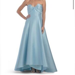 Badgley Mischka Light Blue High Low Dress